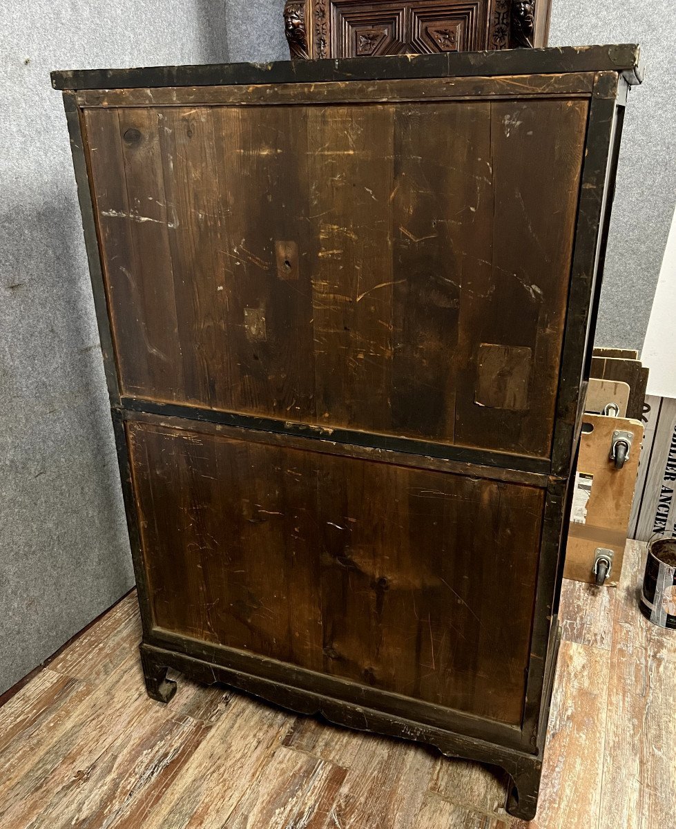 cabinet Chinois en bois de fer et bronze doré époque XIXème